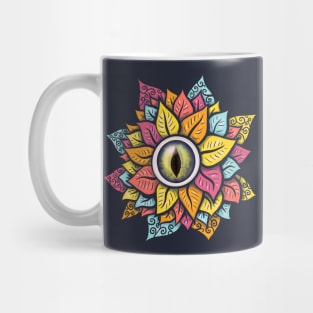 Colorful Reptile Eye Flower Fun Weird Digital Art Mug